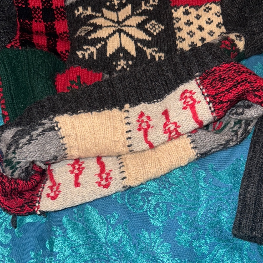 Ralph Lauren Lambswool Multicolor Patchwork Winte… - image 5